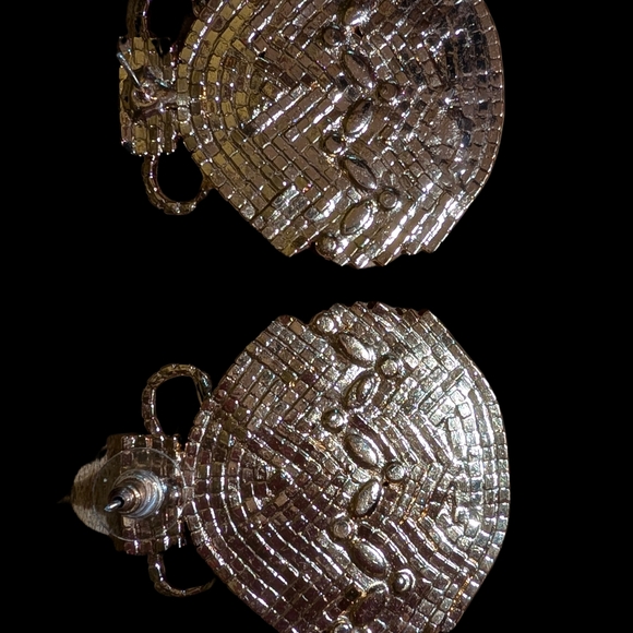 Rhinestone Ornament Earrings w/ Bow Tassels - Picture 6 of 6